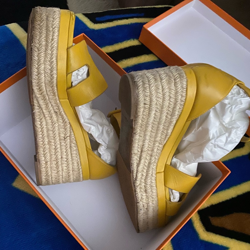 HERMES ELDA ESPADILLES WEGDES SHOES - Picture 5 of 13
